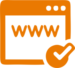 icono de página web en color naranja